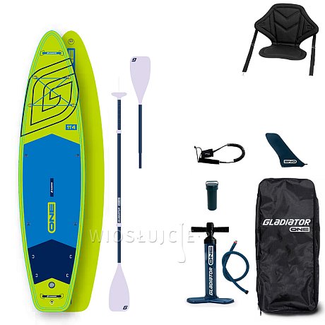 Deska SUP GLADIATOR ONE 11'4 TOURING LIME - pompowany paddleboard