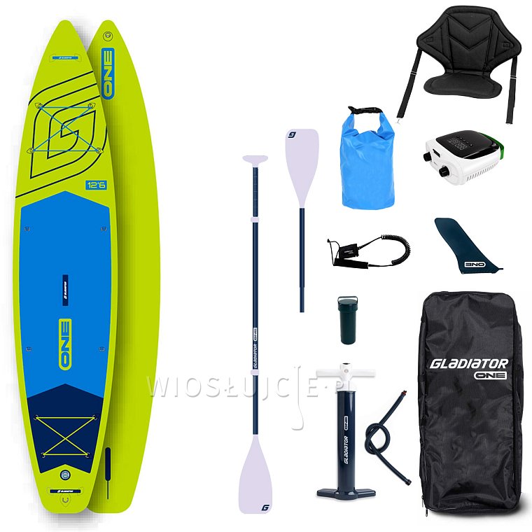 Deska SUP GLADIATOR ONE 12'6 TOURING LIME 2026 - pompowany paddleboard