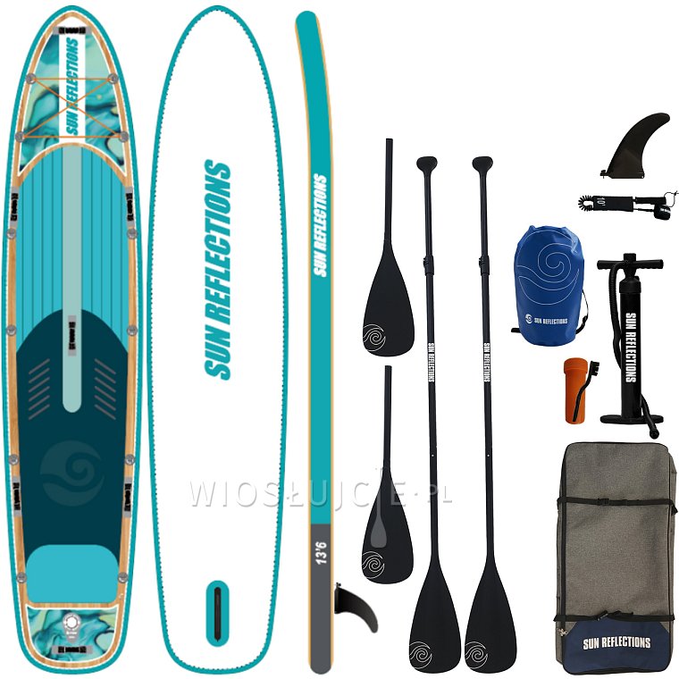 Paddleboard SUN REFLECTIONS MULTI 13'6'' MINICOMBO Ocean mirage - nafukovací