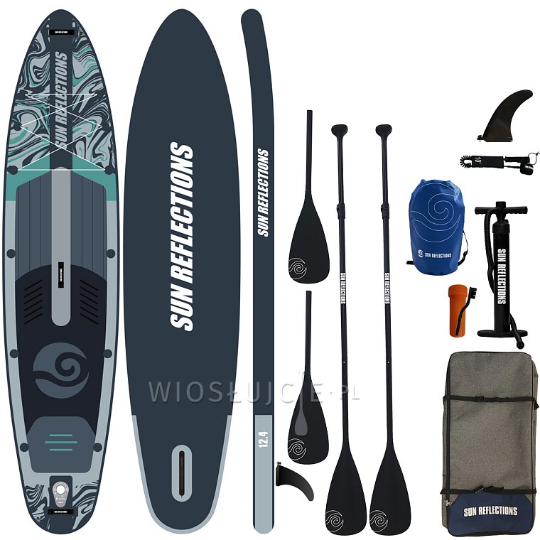 Paddleboard SUN REFLECTIONS MULTI 12'4'' MINICOMBO Forest grey - nafukovací