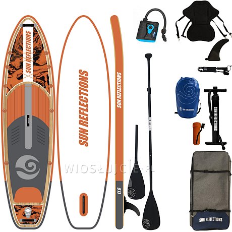 Deska SUP SUN REFLECTIONS XXL 11'6 COMBO ORANGE - pompowany paddleboard
