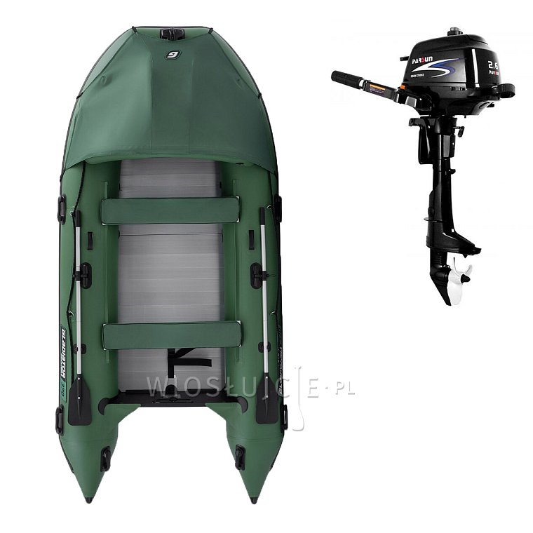 Člun GLADIATOR ACTIVE C370AL green - nafukovací člun s hliníkovou podlahou