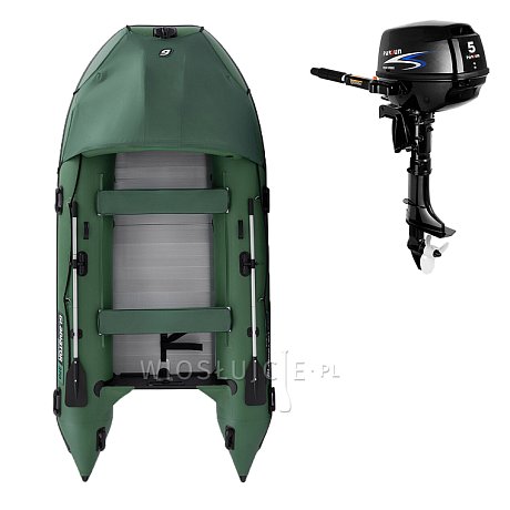 Ponton GLADIATOR ACTIVE C370AL green - pompowana łódź z aluminiową podłogą