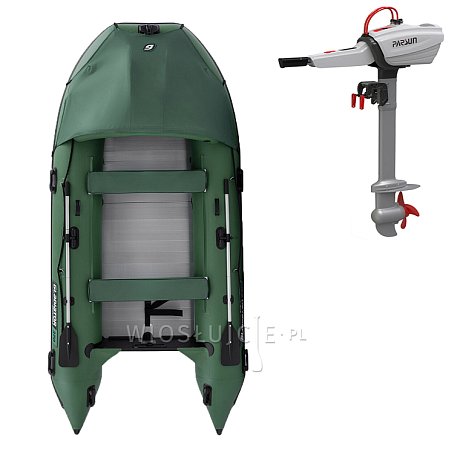 Ponton GLADIATOR ACTIVE C370AL green - pompowana łódź z aluminiową podłogą