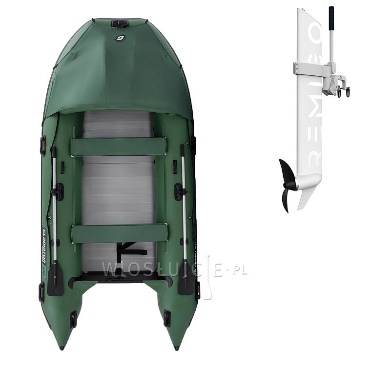 Člun GLADIATOR ACTIVE C370AL green - nafukovací člun s hliníkovou podlahou