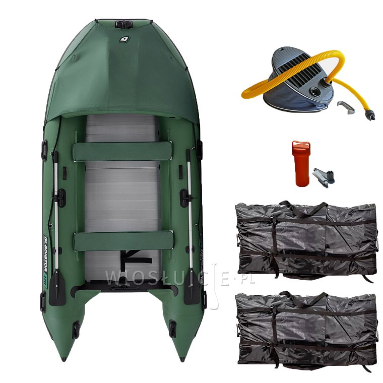 Člun GLADIATOR ACTIVE C370AL green - nafukovací člun s hliníkovou podlahou