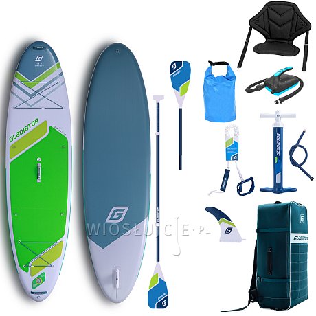 Deska SUP GLADIATOR ORIGIN SC 10'8 ALLROUND GREEN - pompowany paddleboard