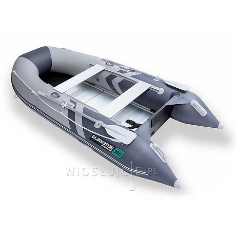 Ponton GLADIATOR CLASSIC B330AL light dark grey - pompowana łódź z aluminiową podłogą