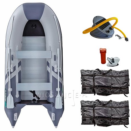 Ponton GLADIATOR CLASSIC B330AL light dark grey - pompowana łódź z aluminiową podłogą