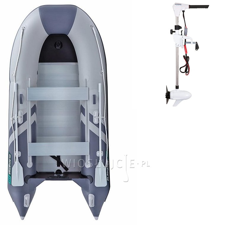 Ponton GLADIATOR CLASSIC B330AL light dark grey - pompowana łódź z aluminiową podłogą