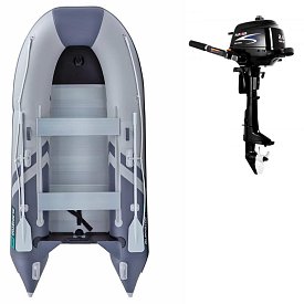 Ponton GLADIATOR CLASSIC B330AL light dark grey - pompowana łódź z aluminiową podłogą