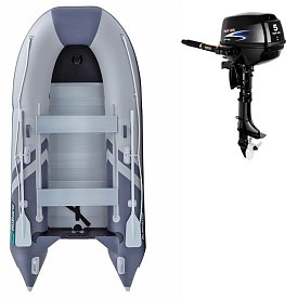 Ponton GLADIATOR CLASSIC B330AL light dark grey - pompowana łódź z aluminiową podłogą