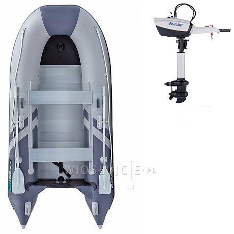 Ponton GLADIATOR CLASSIC B330AL light dark grey - pompowana łódź z aluminiową podłogą