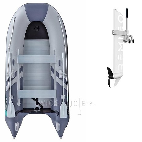 Ponton GLADIATOR CLASSIC B330AL light dark grey - pompowana łódź z aluminiową podłogą