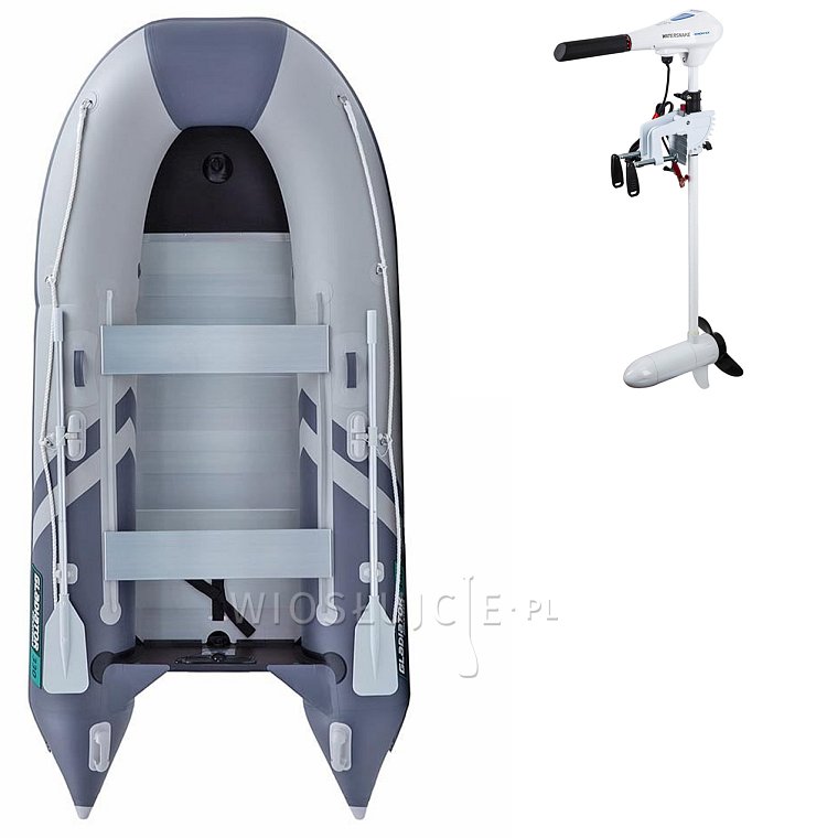 Ponton GLADIATOR CLASSIC B330AL light dark grey - pompowana łódź z aluminiową podłogą