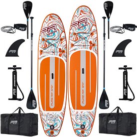 Zestaw 2 desek SUP AQUA MARINA PURE AIR COAST ORANGE 10'10'' i 12'0 - rodzinny komplet desek SUP