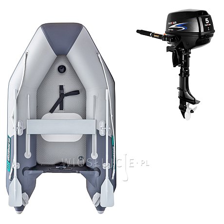 Ponton GLADIATOR AK240AD light dark grey - pompowana łódź z pompowaną podłogą