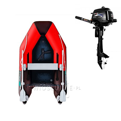 Ponton GLADIATOR AK240AD red black - pompowana łódź z pompowaną podłogą