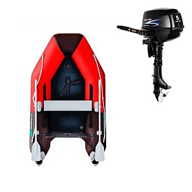 Ponton GLADIATOR AK240AD red black - pompowana łódź z pompowaną podłogą