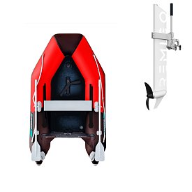 Ponton GLADIATOR AK240AD red black - pompowana łódź z pompowaną podłogą