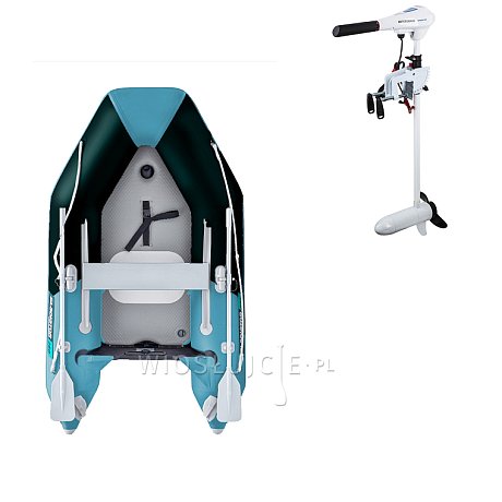 Ponton GLADIATOR AK240AD black turquoise - pompowana łódź z pompowaną podłogą