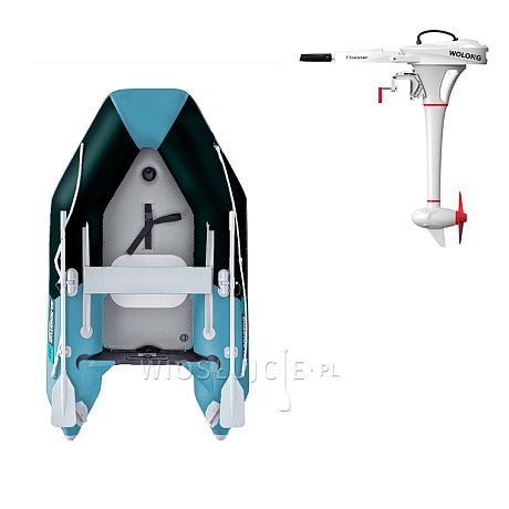 Ponton GLADIATOR AK240AD black turquoise - pompowana łódź z pompowaną podłogą