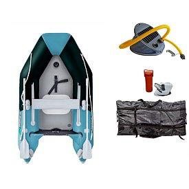 Ponton GLADIATOR AK240AD black turquoise - pompowana łódź z pompowaną podłogą