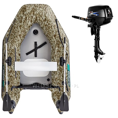 Ponton GLADIATOR AK240AD Camo Digital - pompowana łódź z pompowaną podłogą