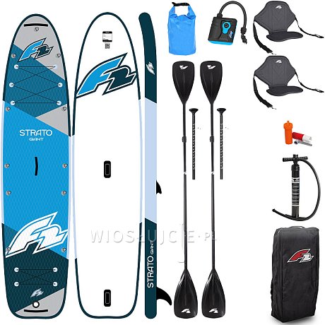 Deska SUP F2 STRATO  GIANT 12'2  BLUE DOUBLE COMBO - pompowany paddleboard