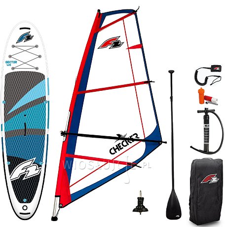 Zestaw Windsurfingowy SUP F2 SECTOR WINDSURF 11,5 BLUE z żaglem F2 CHECKER - pompowany paddleboard, WindSUP
