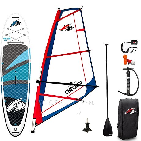 Zestaw Windsurfingowy SUP F2 SECTOR WINDSURF 11,5 BLUE z żaglem F2 CHECKER - pompowany paddleboard, WindSUP