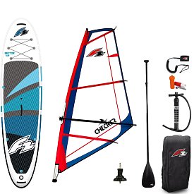 Zestaw Windsurfingowy SUP F2 SECTOR WINDSURF 12,2 BLUE z żaglem F2 CHECKER - pompowany paddleboard, WindSUP