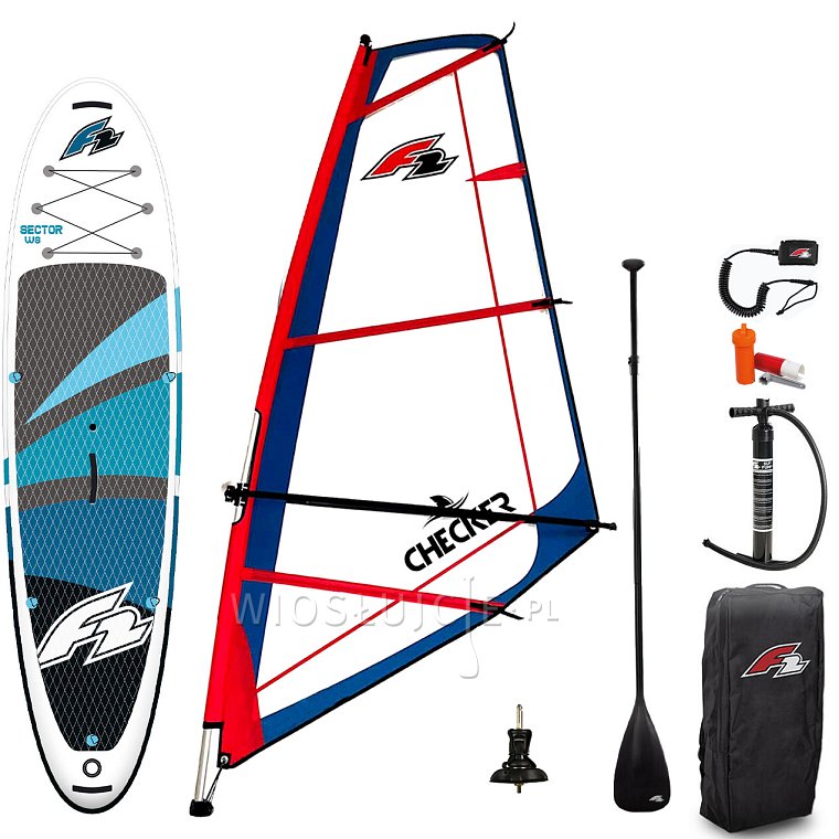 Deska SUP F2 SECTOR WINDSURF 12,2 BLUE s plachtou - pompowany paddleboard