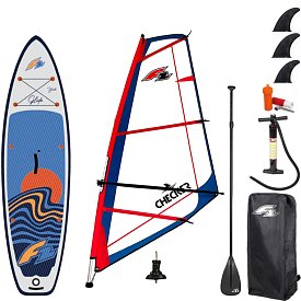 Zestaw Windsurfingowy deska pompowana SUP F2 GLIDE WINDSURF/WING YOUTH 9'2 GREY + pędnik F2 CHECKER