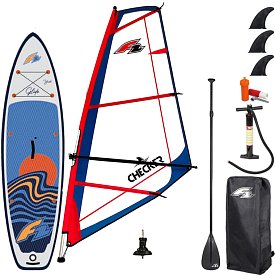 Zestaw Windsurfingowy deska pompowana SUP F2 GLIDE WINDSURF/WING YOUTH 9'2 GREY + pędnik F2 CHECKER