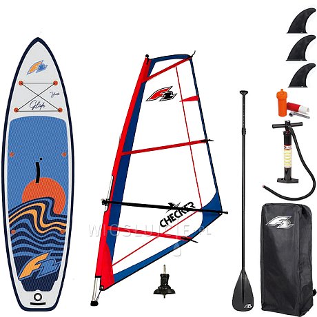 Zestaw Windsurfingowy deska pompowana SUP F2 GLIDE WINDSURF/WING YOUTH 10'0 GREY + pędnik F2 CHECKER