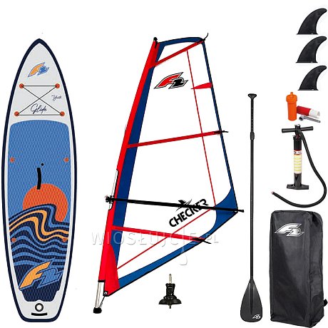 Zestaw Windsurfingowy deska pompowana SUP F2 GLIDE WINDSURF/WING YOUTH 10'0 GREY + pędnik F2 CHECKER