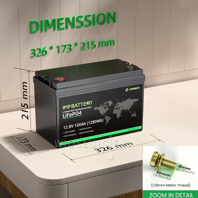 Baterie IMPROVE 100Ah 12.8V  LiFePO4