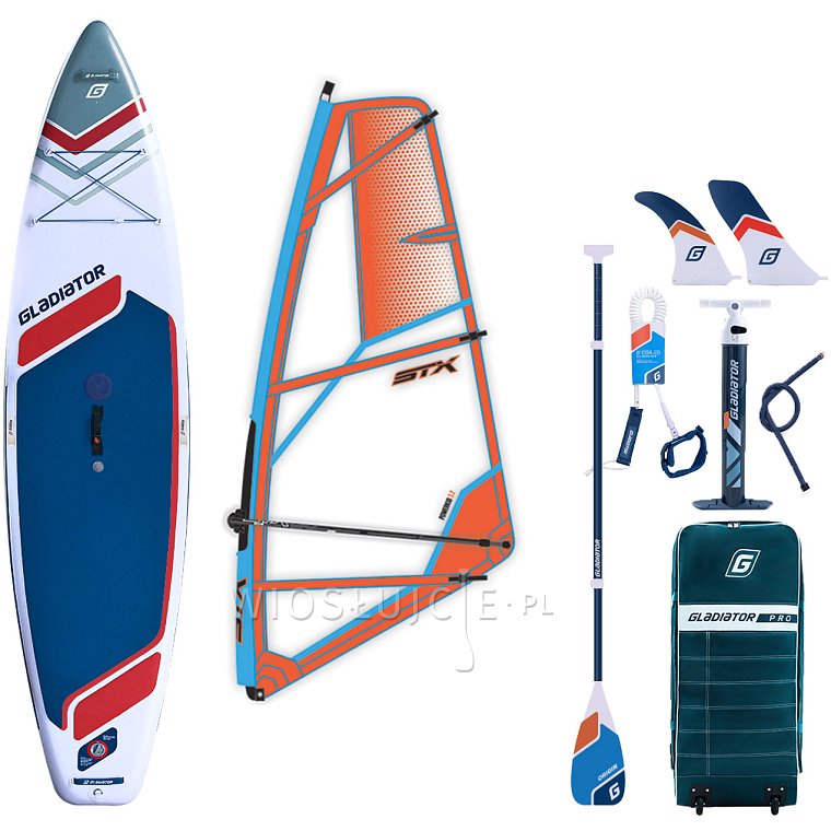 Komplet windsurfingowy COMBO GLADIATOR WindSUP 11'6 2026 z pędnikiem STX - pompowany paddleboard, windsurfing, kajak (594861)
