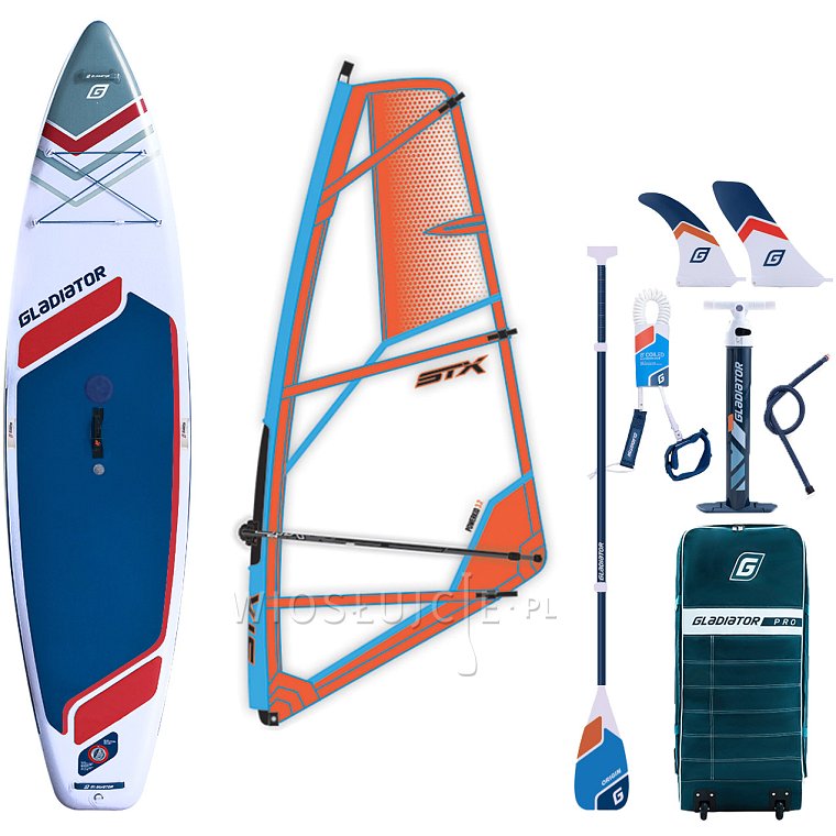 Komplet windsurfingowy COMBO GLADIATOR WindSUP 11'6 2026 z pędnikiem STX - pompowany paddleboard, windsurfing, kajak (594861)