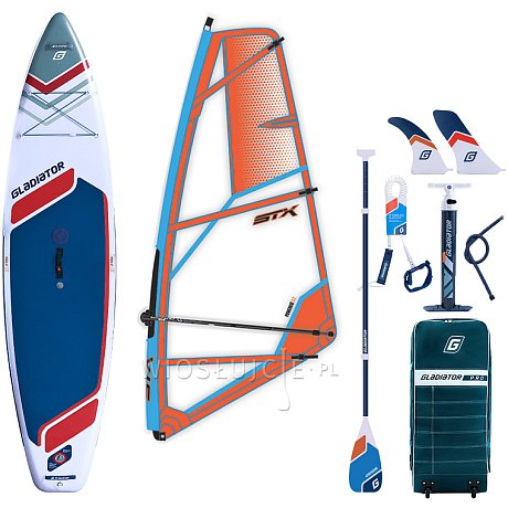 Komplet windsurfingowy GLADIATOR WindSUP 11'6 2026 z pędnikiem STX - pompowany paddleboard, windsurfing