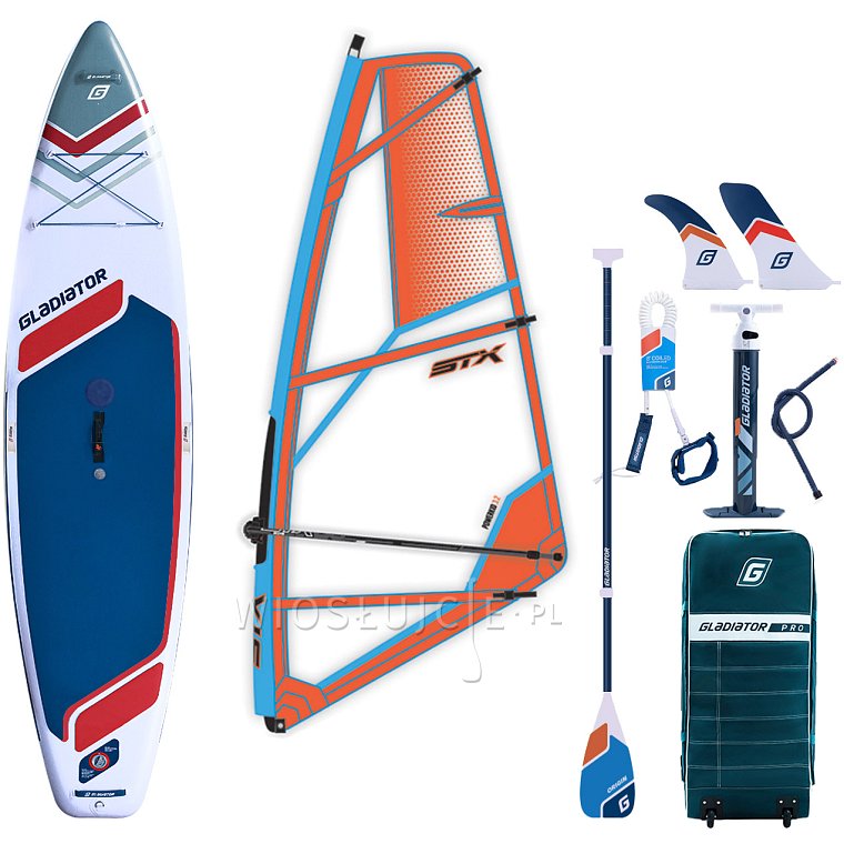 Komplet windsurfingowy COMBO GLADIATOR WindSUP 11'6 2026 z pędnikiem STX - pompowany paddleboard, windsurfing, kajak (594861)