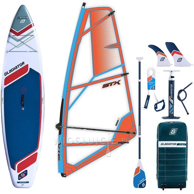 Komplet windsurfingowy COMBO GLADIATOR WindSUP 11'6 2026 z pędnikiem STX - pompowany paddleboard, windsurfing, kajak (594861)