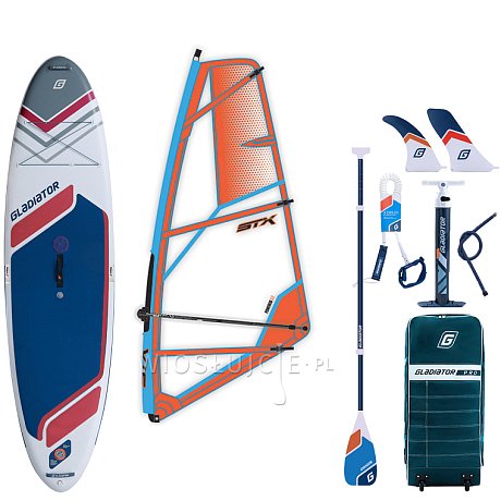 Komplet windsurfingowy GLADIATOR WindSUP 10'7 2026 z pędnikiem STX - pompowany paddleboard, windsurfing