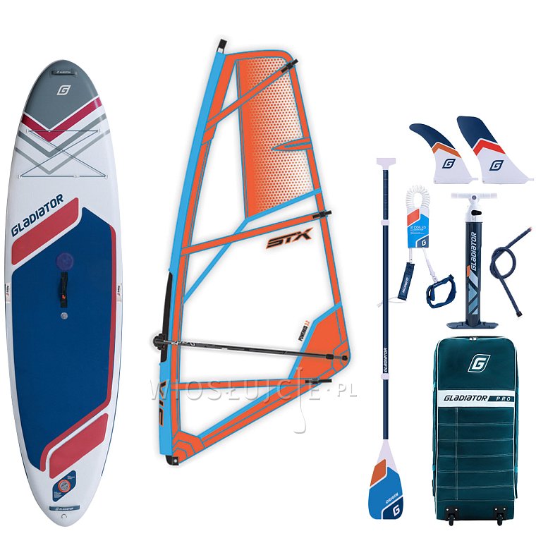 Komplet windsurfingowy COMBO GLADIATOR WindSUP 10'7 2026 z pędnikiem STX - pompowany paddleboard, windsurfing, kajak (594342)
