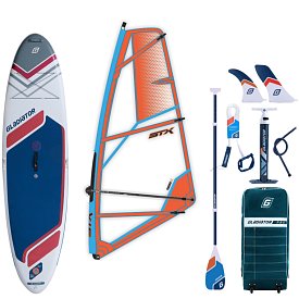 Komplet windsurfingowy GLADIATOR WindSUP 10'7 2026 z pędnikiem STX - pompowany paddleboard, windsurfing