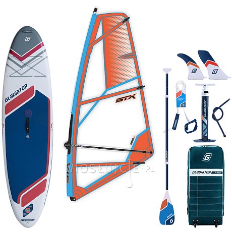 Komplet windsurfingowy GLADIATOR WindSUP 10'7 2026 z pędnikiem STX - pompowany paddleboard, windsurfing