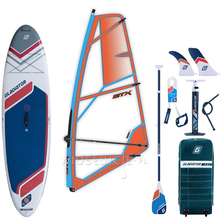 Komplet windsurfingowy COMBO GLADIATOR WindSUP 10'7 2026 z pędnikiem STX - pompowany paddleboard, windsurfing, kajak (594342)