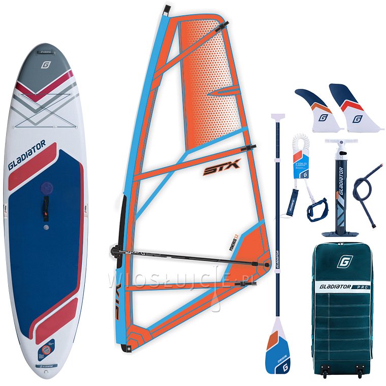Komplet windsurfingowy COMBO GLADIATOR WindSUP 10'7 2026 z pędnikiem STX - pompowany paddleboard, windsurfing, kajak (594342)