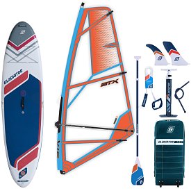 Komplet windsurfingowy GLADIATOR WindSUP 10'7 2026 z pędnikiem STX - pompowany paddleboard, windsurfing
